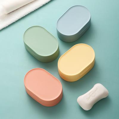 China Manufacturer Direct Selling High Quality Modern Bathroom Products Round Detachable Plastic PP Travel Soap Box Postable for sale