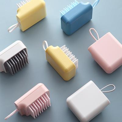 China All Natural Products PC+TPR Material Manufacturer Direct Selling Bathroom SPA Massage Care Squre Hanging Head Hair Washing Brush for sale