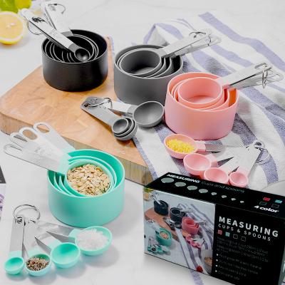 China New Viable Wholesale High Quality Poruduct Kitchen Tools 8 Pieces SQ-5044 Set PP Material Magnetic Measuring Cup And Spoon for sale