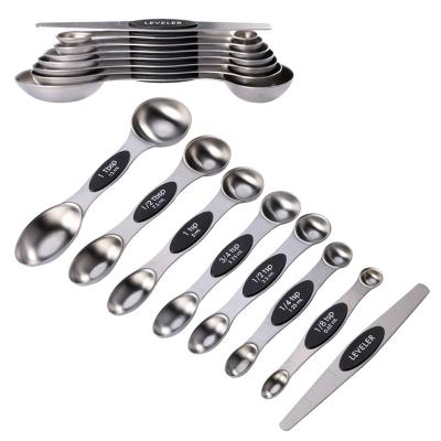 China New Viable Wholesale High Quality Poruduct Kitchen Tools 8 Pieces SQ-5003 Set Stainless Steel Magnetic Double-End Doser for sale