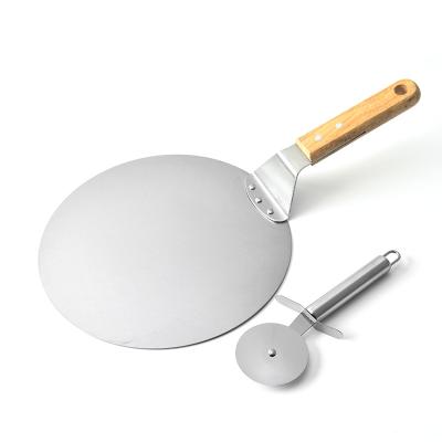 China Viable wholesale high quality SQ-5008 kitchen tools stainless steel pizza shovel pizza cutter two pieces of cake shovel set for sale