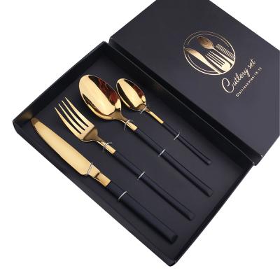 China Viable Wholesale High Quality SQ-1101-4 Mirror Polish Stainless Steel 304 18-8 Four Pieces Cutlery Set Cutlery Utensil Tableware for sale