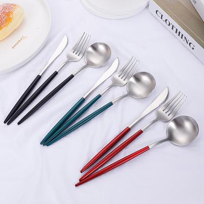 China Viable Manufacturer Selling Directly Stainless 304 Steel 18/8 Dinner Knife Forks and Spoons 3 Pieces Utensil Set Dinnerware Cutlery Set for sale