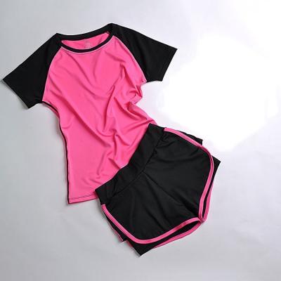 China OEM Workout Tights Shorts Sexy Sportswear Set Viable Short Sleeve Tops For Women for sale