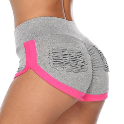 China 2021 Viable Women Fitness Sportswear Yoga Shorts With Pockets Girl Waist Tights Running Shorts Womens Tops for sale