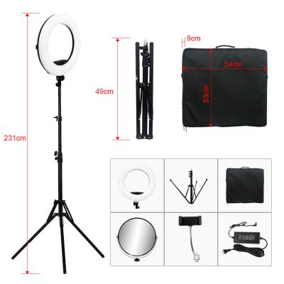 China Yidoblo FS-480II 48w photography live streaming 18 inch makeup eyelash extension selfie ring light kit with tripod for sale