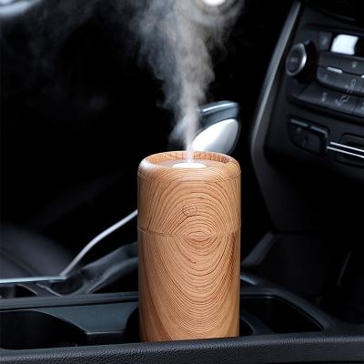 China Wholesale Portable Mini USB Car Diffuser Bottle Wooden Night Light Ultrasonic Led Air Humidifier for sale