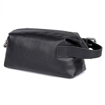 China Wholesale Retro Men's Leather Travel Wash Bag Dopp Leather Black Dustproof Shockproof Waterproof Wholesale Storage Bag Waterproof Cosmetic Bag Women Shaving Set for sale