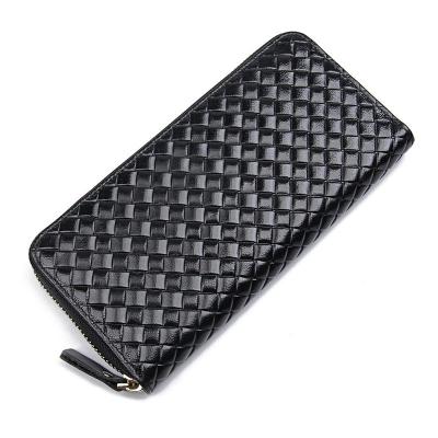 China Random Logo Large Capacity Customizable Ladies Long Wallet Casual Simple Zipper Wallet New Black Hot Sale RFID Men's Luxury Wallet for sale