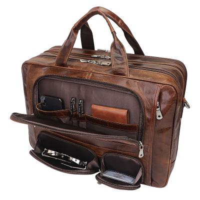 China Fasion Customizable Large Capacity Leather Men's Leisure Fashion Business Coffee Briefcase Single Portable Diagonal Bag for sale