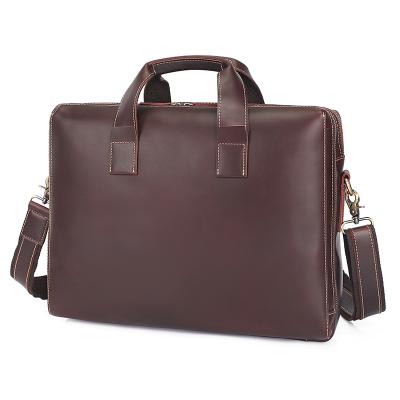 China Fashion Reasonable Hot Selling Men's One Shoulder 15.5 Inch Laptop Briefcase Leather Personalized Coffee Diagonal Men's Handbag for sale