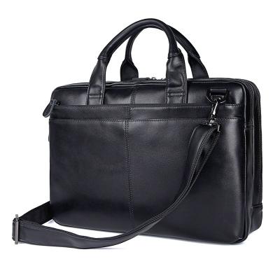 China High Quality Premium Men's Leather 15 Inch PU Laptop Leather Men's Shoulder Briefcase Handbag With Zipper Large Capacity Men's Business Bag for sale