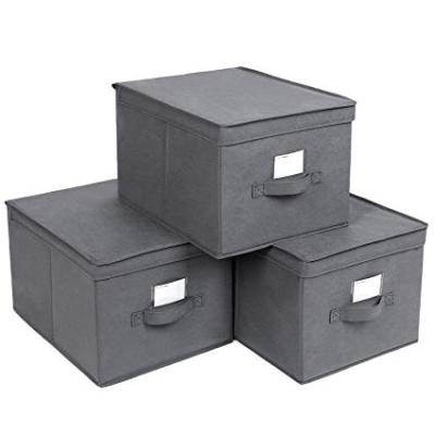 China Three pieces sustainable foldable storage box with lid faltbox stoffbox for sale