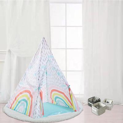 China Toy Factory Price Rainbow Soft Teepee Portable Kids Play Teepee Kids Teepee Game Tent Waterproof A-Frame for sale