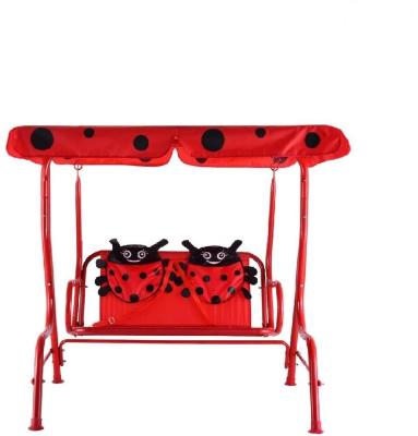 China Toy Red Beetle Model Design 2 Person Kids Patio Swing Chair Soft Kids Porch Bench Canopy for sale