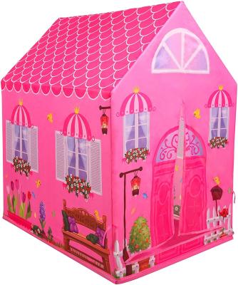 China Easy Set Up Bright Pink Color Flower Garden Style Playhouse Tent For Girls Princess Baby for sale