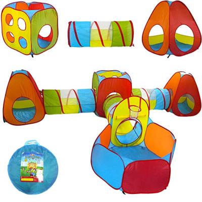 China Easy Pop Foldable Kids Play Tent With Tunnel And Ball Pit Kids Tent With Tunnel for sale