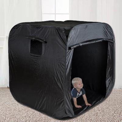 China Easy Foldable Black Square Pop Up Tent For Autism Kids Sensory Play Tents For Girls Boys Sensory Tents Use For Indoor Outdoor for sale