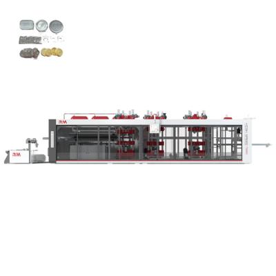 China RM-4 Multi Efficient Four 4 Station Trays High Fully Automatic Thermoforming Machine For Making PP Tray Container Ice Cream for sale