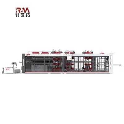 China Trays 4 Station Plastic Egg Fruit Box Container With Holes Heating Thermoforming Forming Making Machine for sale