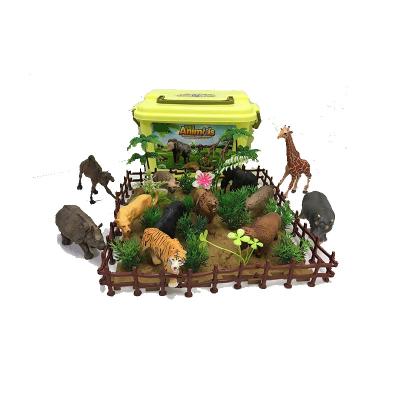 China Theme PVC Wild Animal Animal Figures Toys Set For Kids Mini Jungle Wild Animal Model Toys for sale