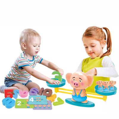 China Concentrate Toy Seesaw Math Concentrate Toy Math Weighing Pig Balance Game Coordination Counting Board Game for sale