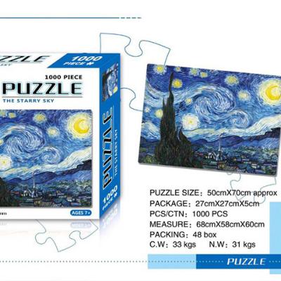 China JIGGY JIGSAW IN CURRENT DIY cardboard puzzle 1000 pieces jigsaw puzzle game eco-friendly printed wholesale for sale