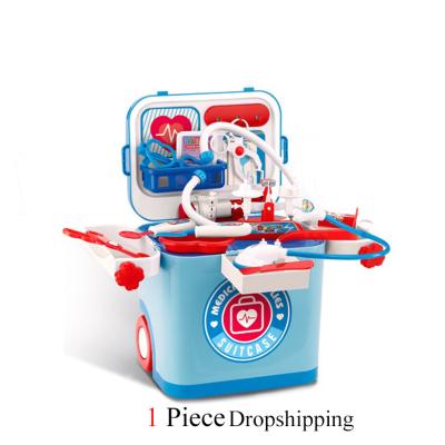 China Hot Selling Plastic Doctor Toys Suitcase With Light And Music Kids Pretend To Play Toy Doctor Kit for sale