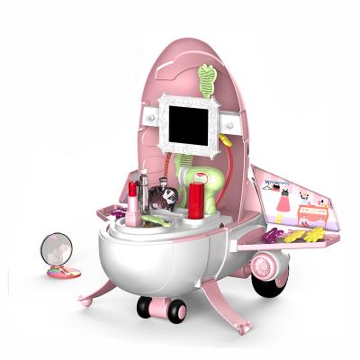 China Pretend Play Toys Pretend Play Doctor/Tools/Cartoon Airplane 2 Kitchen Set In 1 Makeup Box Beauty Toys For Girls for sale