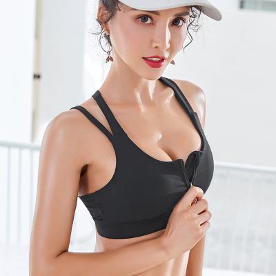 China B15170A Beauty Back Workout Gym Breathable Custom Sports Bra Front Zipper Fitness Women Yoga Bra for sale