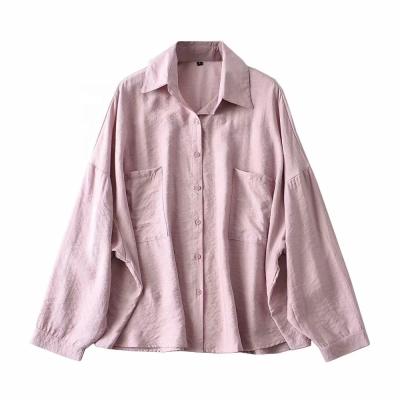 China B12874A Selling Breathable Women Shirts Korea Fashion Thermal Casual Long Sleeve Spring Loose Shirt for sale