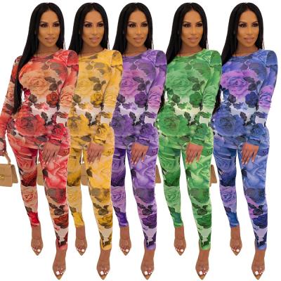 China B62698A European and American leisure fashion high stretch gauze printing sets anti-static for sale