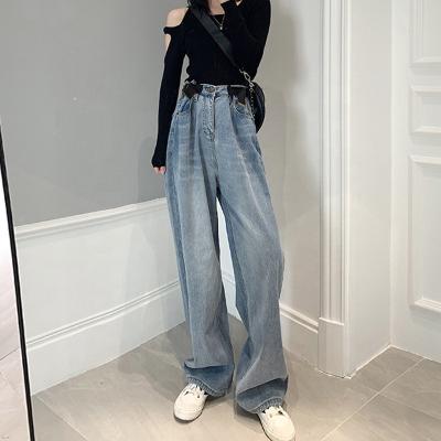 China B62461A Winter Women's Long Leg Loose Wide Leg Jeans Women's Pants 2019 for sale