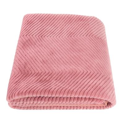 China PORTABLE 100% Polyester Flannel Fleece Blankets Throws Microfiber Custom Luxury Knitted Super Soft Solid Plush Warm for sale