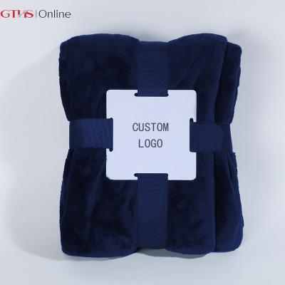 China Latest Polyester Flannel PORTABLE Popular Solid Throw Blanket 100% Soft Blanket for sale