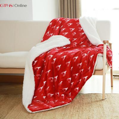 China PORTABLE Warm Printed Lamb Fleece Fannle Christmas Blanket Customized By OEM Order for sale