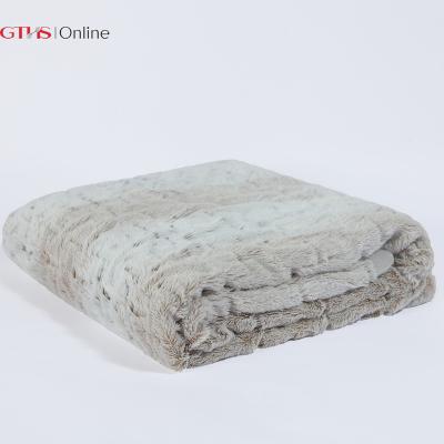 China PORTABLE Double-Layer Fleece Fur Plush Printed Tie Dye Sherpa PV Blanket For Winter for sale