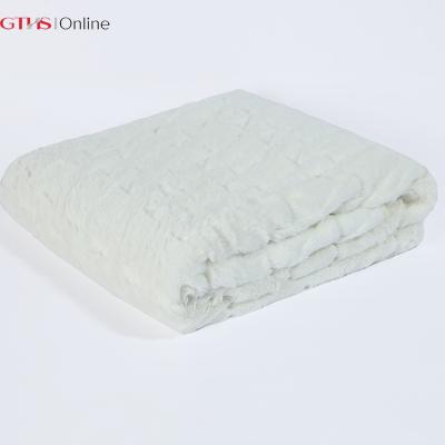 China PORTABLE Throw Blanket Wool Fleece PV Fur 100% Polyester Fleece Decoration Knitted Printed Color Rectangular Huasheng Accept 50pcs for sale