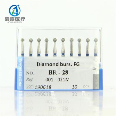 China Factory Made Fast ISO High Speed ​​Diamond Burs With Wholesale Price Dental Handpiece BR-28 Burs Diamond Mani for sale