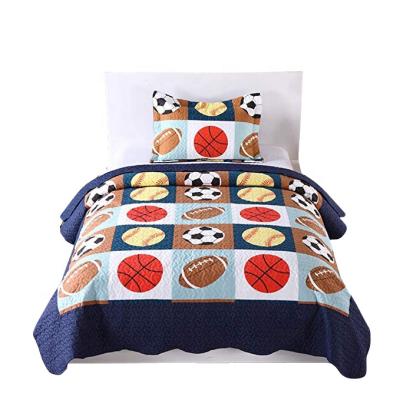 China Washable china suppliers soft sheet patchwork quilt for children kids bedspread quilts set coverlet for teens boys bedding bed cover for sale