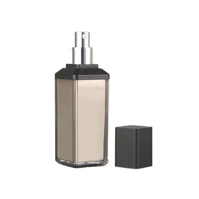 China New Product Acrylic Cosmetic Airless Square 30ml Black Bottle Acrylic Airless Bottle With Pump for sale