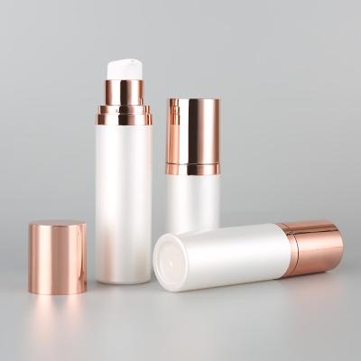 China Plastic Airless Bottle Rose Gold Serum Bottle 30ml 40ml 50ml Airless Lotion Bottle for sale