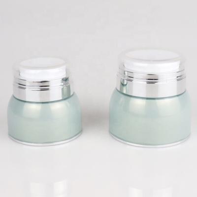 China Luxury And Elegant Double Wall Cosmetic Skin Care Spray Painting Acrylic Airless Cream Jar for sale