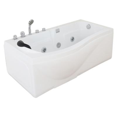 China SR5D018 Corner Freestanding White Acrylic Copper Cheap Bathtub With Massage Spa Function for sale