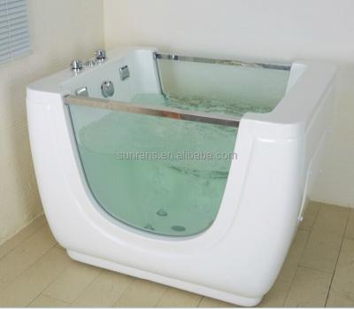 China Hot Selling Eco-friendly Sunrans Acrylic Baby Spa Baby Freestanding Bathtub for sale