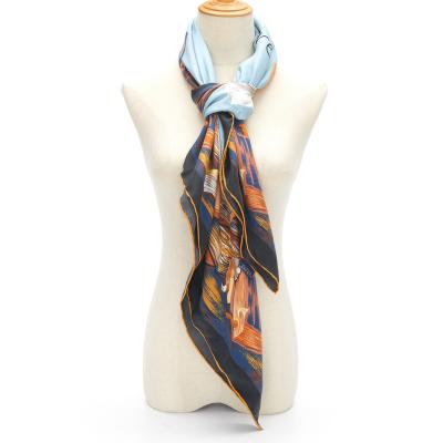 China Women Luxury Vintage 100 Square Pure Natural Silk Twill Head Scarf 90x90 Square for sale