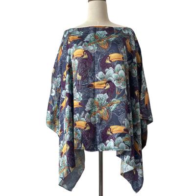 China Custom Digital Printed Beachwear QUICK DRY Cover Up Casual Robes Women Chiffon Kimono Jacket for sale