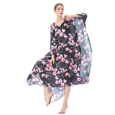 China Fashion anti-static wholesale custom designs women kaftan beach wear digital printed sexy dress for sale