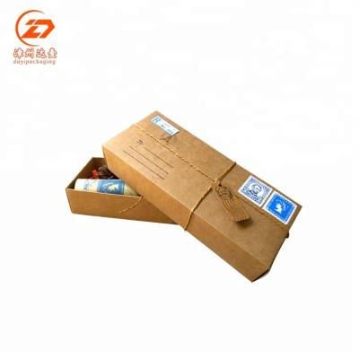 China Handmade Envelope Custom Brand Logo Recycled Kraft Paper Gift Box for sale