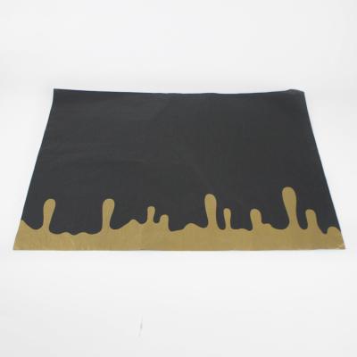 China Anticurl Black Offset Printing 22G / 28G Wrapping Tissue Paper With Golden Logo for sale